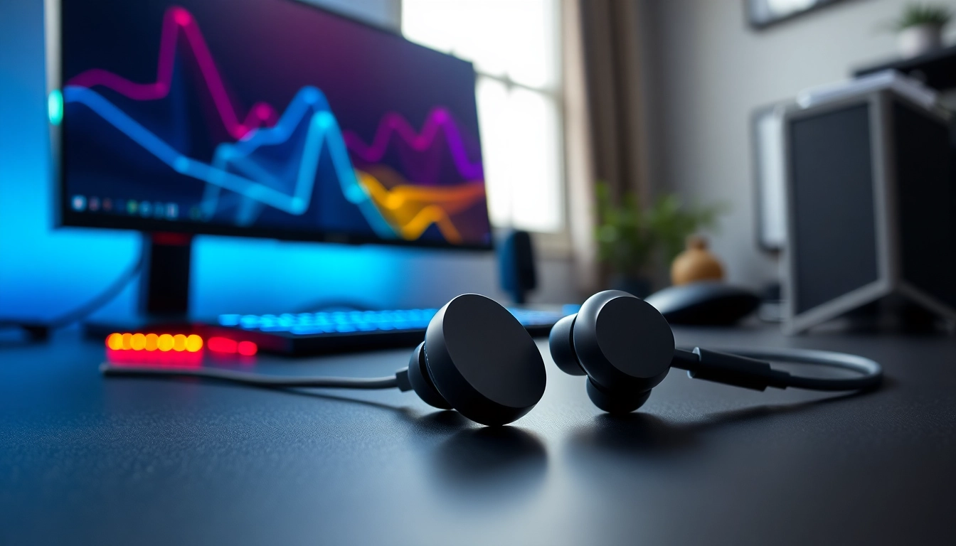 Enhance your gaming experience with the quality sound of PRO60 Gaming Earbuds featured on a stylish desk.