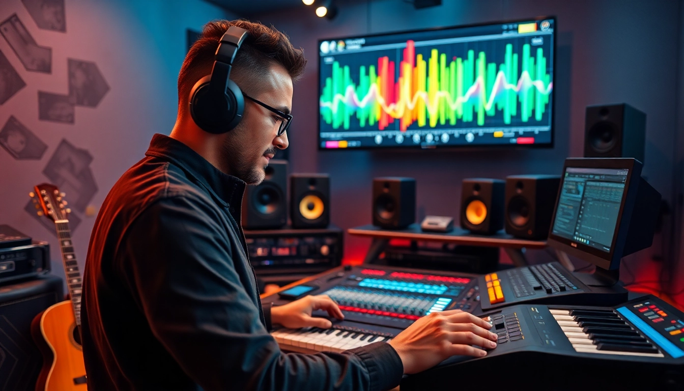 Enhance your music with online mastering services from skilled engineers in a cozy studio environment.
