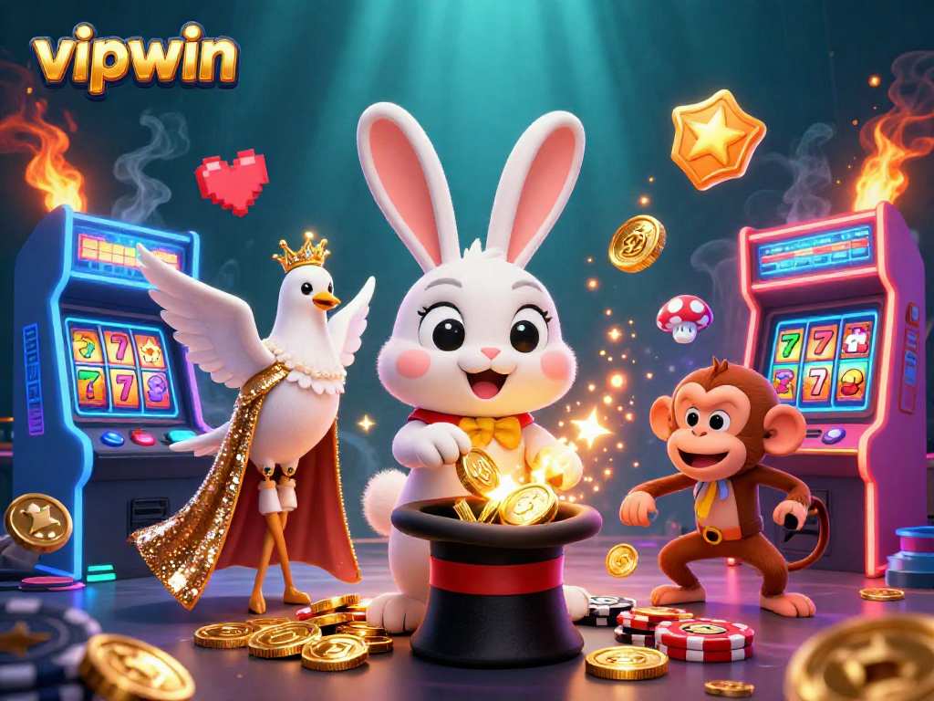 Engage in thrilling gameplay and win big at vipwin with vibrant 3D casino characters and dynamic game elements.