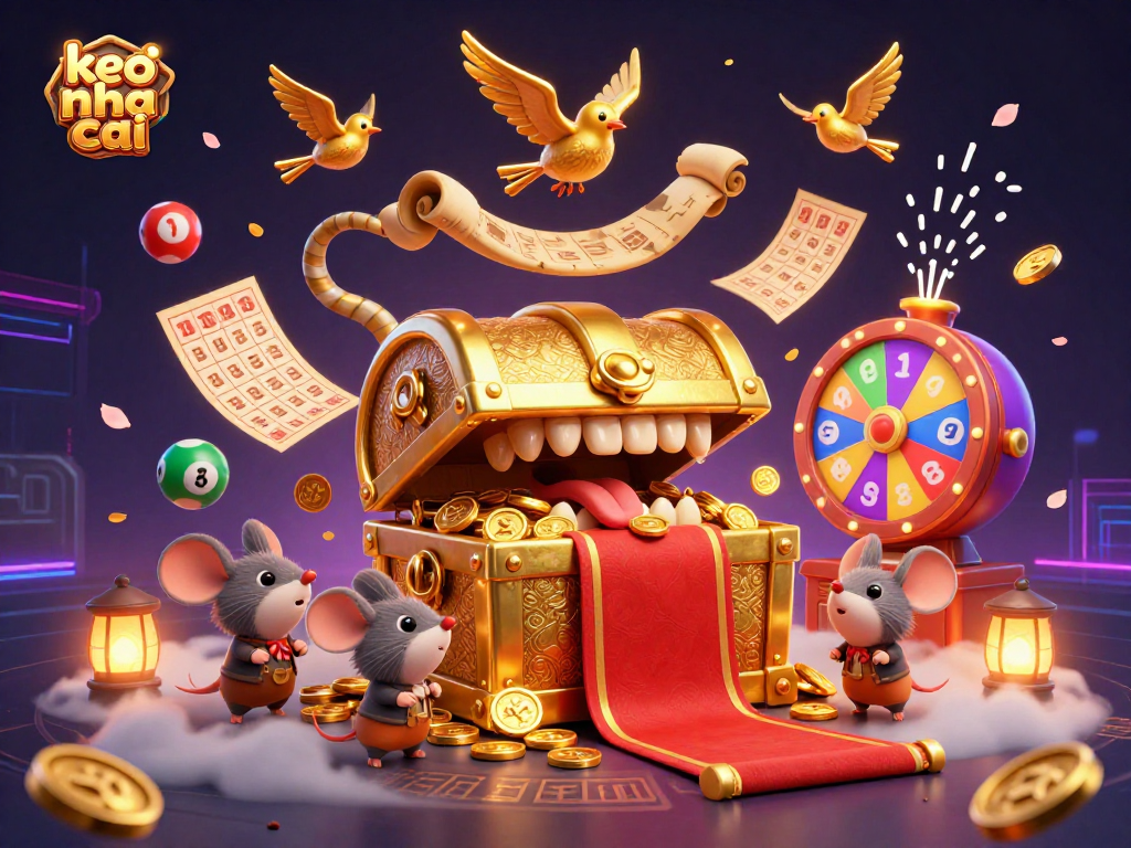 Engage with keo nha cai at this vibrant 3D illustration showcasing lottery excitement.