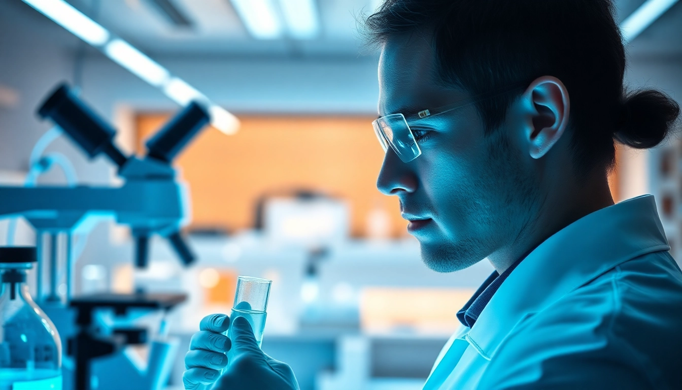 View researcher working with peptides at https://hydroresearchpeptides.com/ in a professional lab.