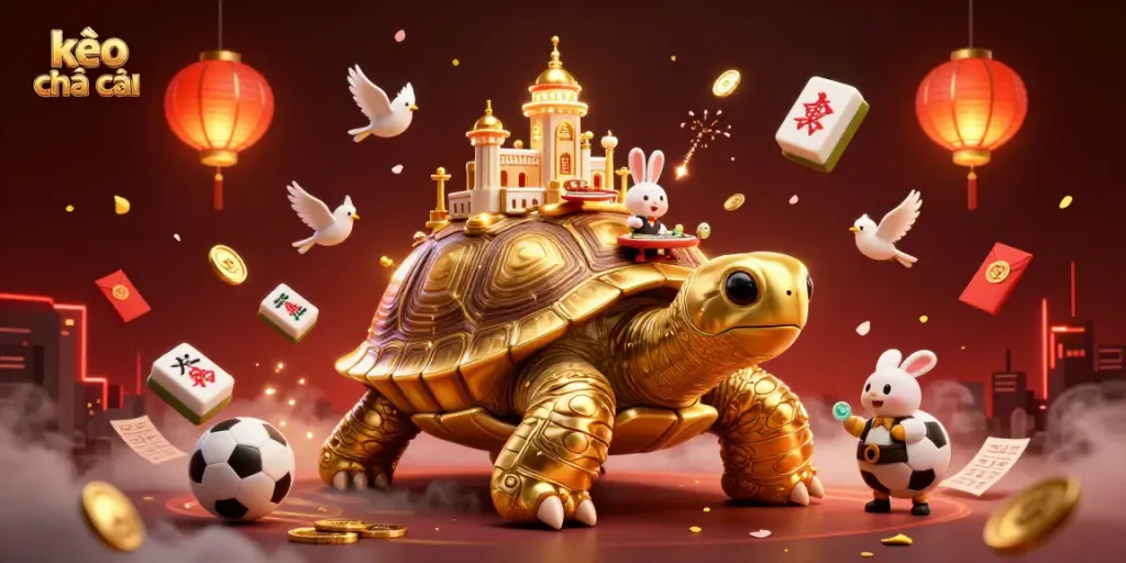 Experience thrilling sports betting with kèo nhà cái featuring a golden tortoise casino and rabbit dealer in action.