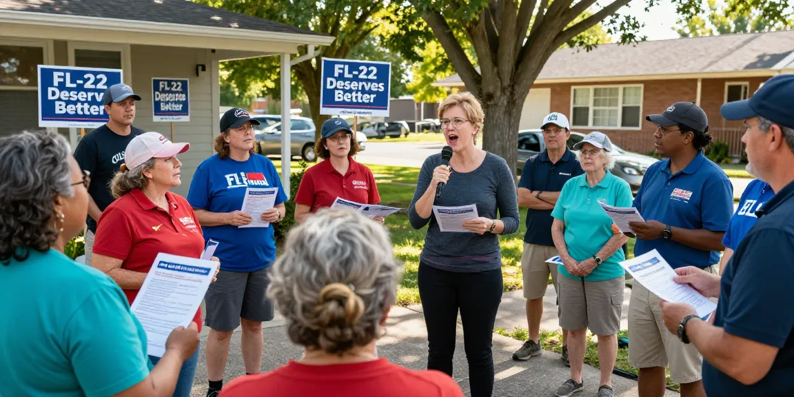 Belinda Keiser engaging with community voters about Casey Askar's controversies in FL-22.