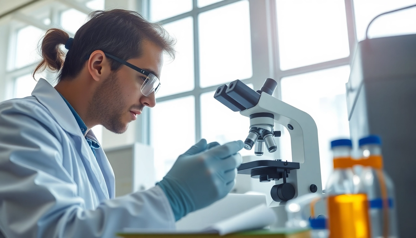 Tirzepatide research conducted by a dedicated scientist in a bright lab environment.