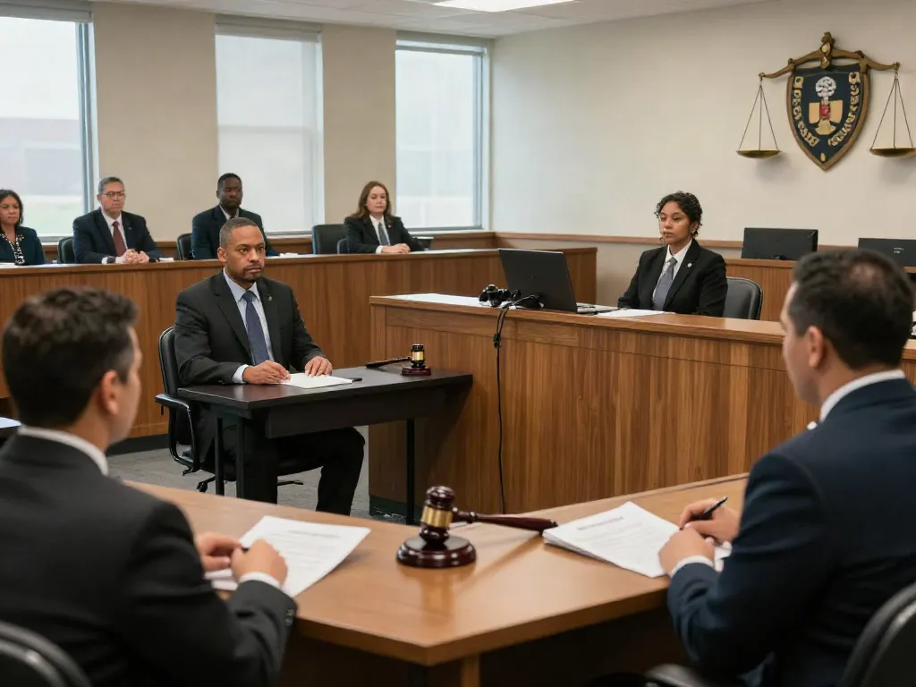Forsyth County DUI court program in session with judge, attorneys, and defendant