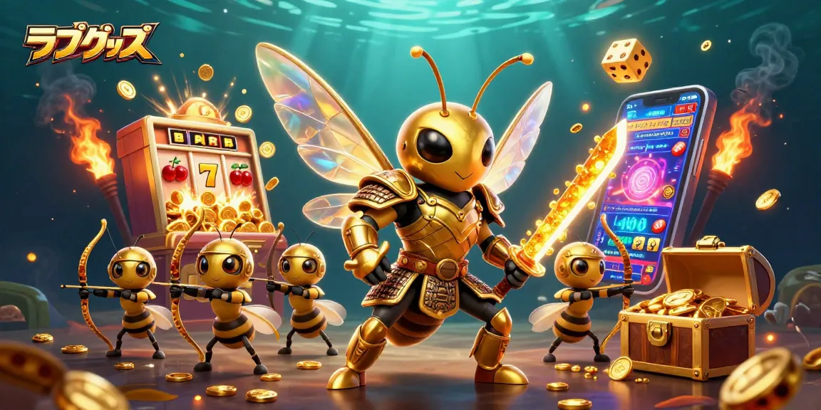 Engage in excitingラブグッズ action with a captivating scene of a golden hornet samurai amidst a jackpot explosion.