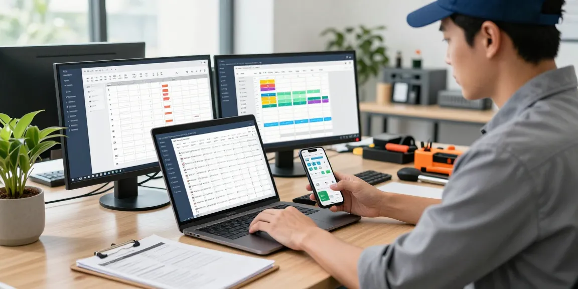Efficient scheduling with handyman scheduling software in a modern office environment.