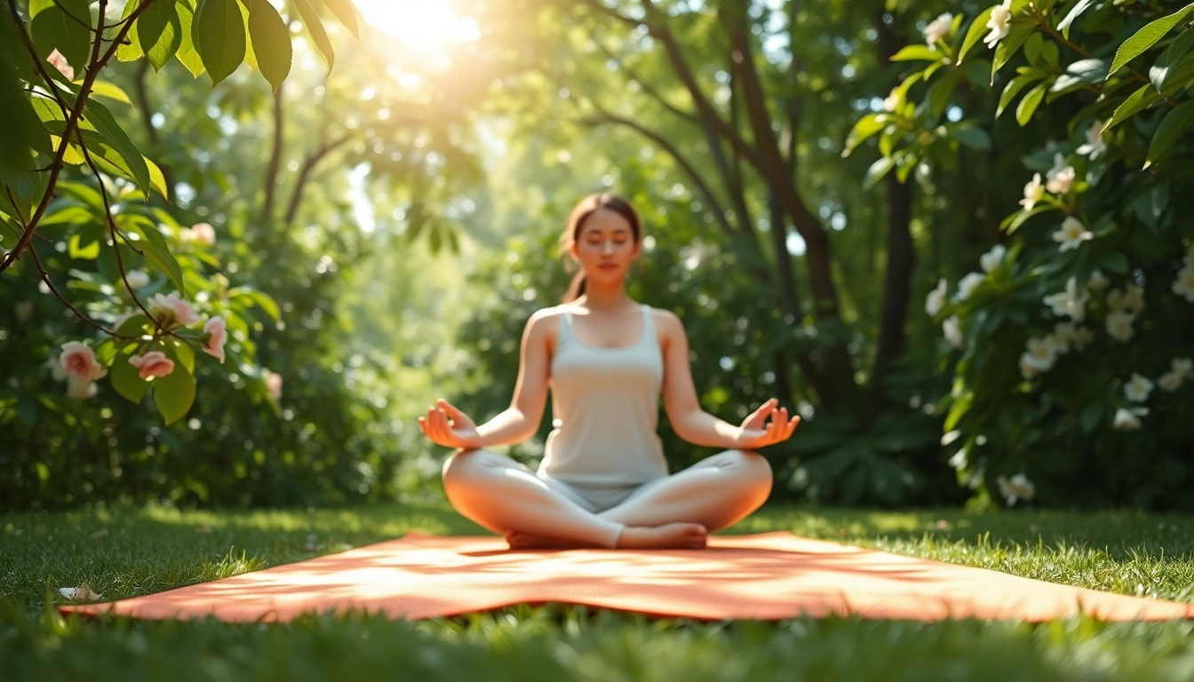 Meditative practice reflecting mental wellness amidst nature's tranquility.