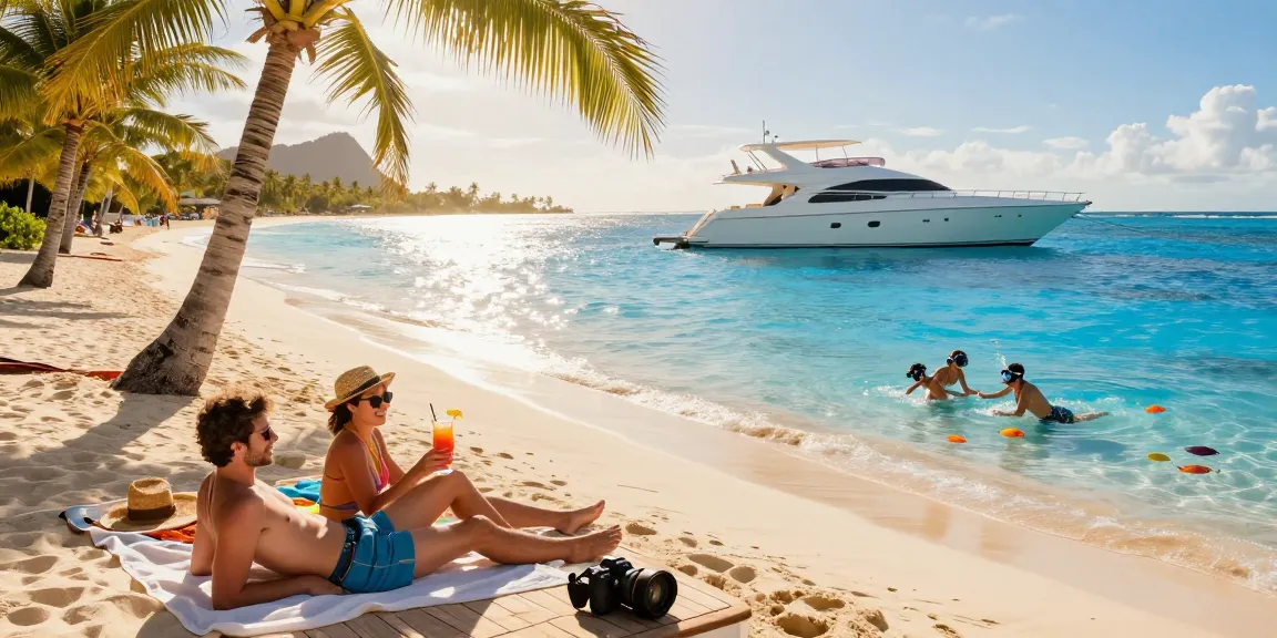 yacht charter punta cana - friends enjoying luxury yacht on vibrant beach