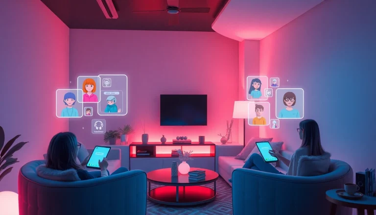 Engaging scene of users interacting with AI companions, representing crush on ai technology.