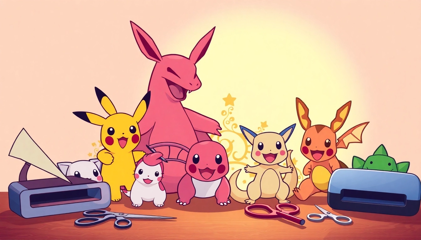 Colorful Pokémon SVG designs for Cricut projects featuring Pikachu and others.