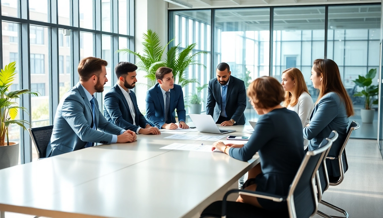 Dynamic collaboration among Quickplus Business Consultants in a modern office.
