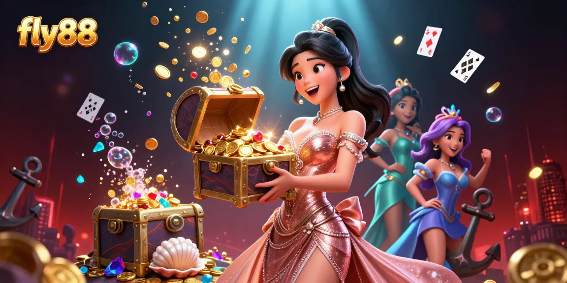 Experience thrill with fly88 at a vibrant online casino featuring treasures and winning moments.