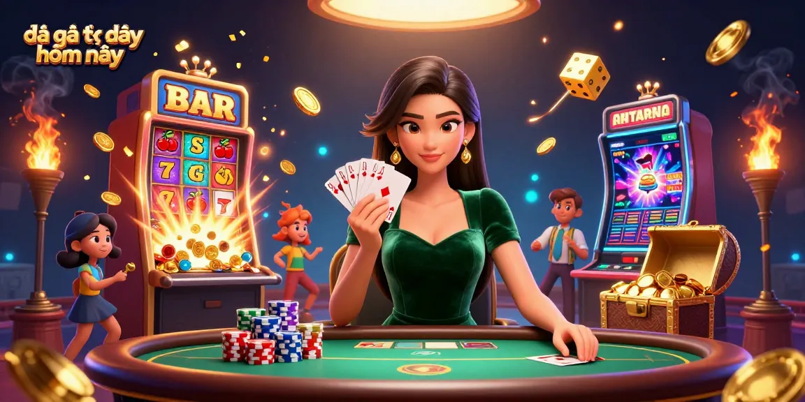 Join the excitement of đá gà trực tiếp hôm nay with a beautiful Asian woman at the poker table, showcasing strategic gameplay.