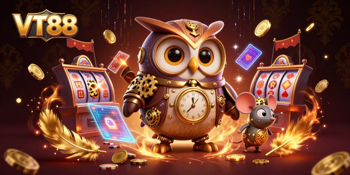 Bet on your luck with VT88 in this vibrant, dynamic casino illustration full of action!